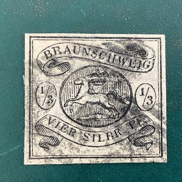 Brunswick 1853 - 4 Pf wapenschild met goede marges - Michel, Gestempeld