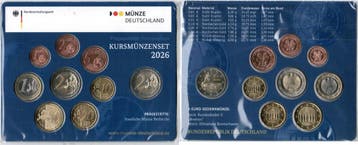 Allemagne Duitsland munten set Euro 2026 A 5 88 Euros, Verzenden, België