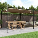 vidaXL Pergola met uitschuifbaar dak 589x292x230 taupe, Tuin en Terras, Verzenden, Nieuw