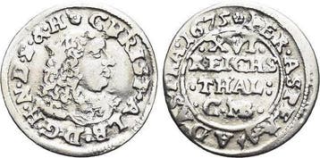 1/16 taler, daalder 1675 Schleswig-holstein-gottorp Chris..., Verzenden, België