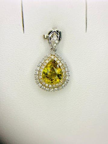 Hanger - 14 karaat Geel goud - 2.68ct. tw. Titaniet -