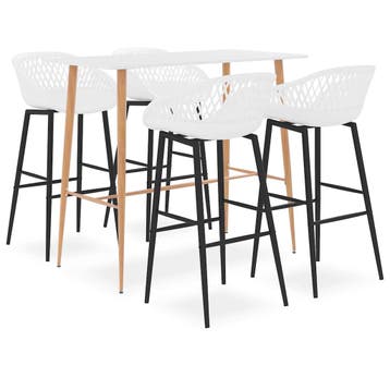 vidaXL 5-delige Barset wit, Verzenden, Nieuw