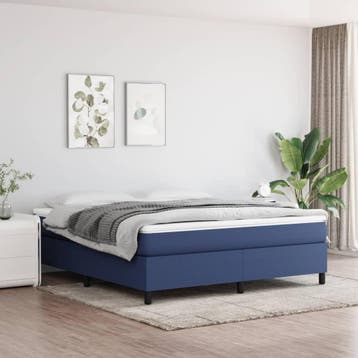 vidaXL Boxspring bed stof blauw 160x200 cm, Huis en Inrichting, Slaapkamer | Bedden, Verzenden, Nieuw