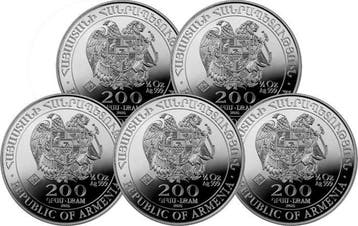 5 x 1/2 Ounce - Zilver .999 - Noahs Arch 2026 - 77,75 gram, Postzegels en Munten, Edelmetalen en Baren