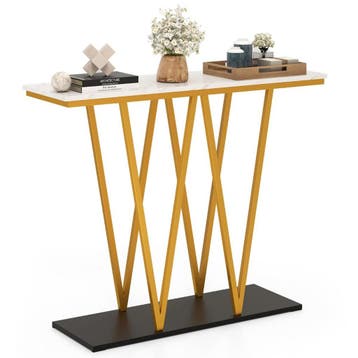 2dekans | Coast Haltafel - 100 x 30 x 79 cm - Wit Goud -, Ophalen of Verzenden