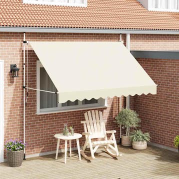 vidaXL Luifel handmatig uittrekbaar 300 cm crème, Verzenden, Nieuw