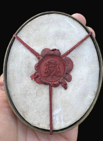 Reliekhouder - Brons, Glas, Textiel - 1850-1900 - Kleding