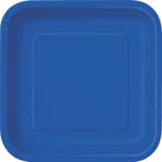 Blauwe Borden Vierkant 17,5cm 16st, Verzenden