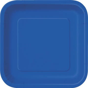 Blauwe Borden Vierkant 17,5cm 16st, Verzenden