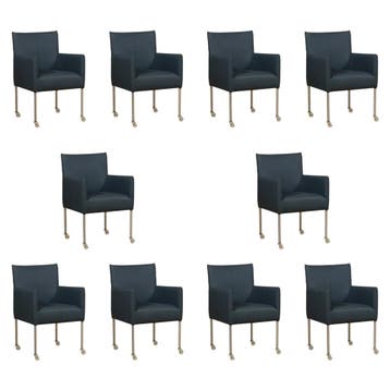 Set van 10 Leren eetkamerstoelen Desire - Toledo Marine, Ophalen of Verzenden