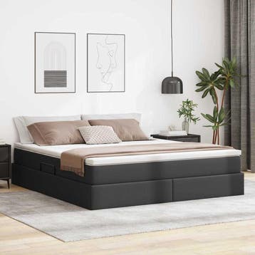 vidaXL Opslag bed met matras met matras Zwart 180 x 200 cm, Huis en Inrichting, Slaapkamer | Bedden, Verzenden, Nieuw