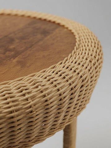 Table - Table d’appoint française des années 1960 en osier