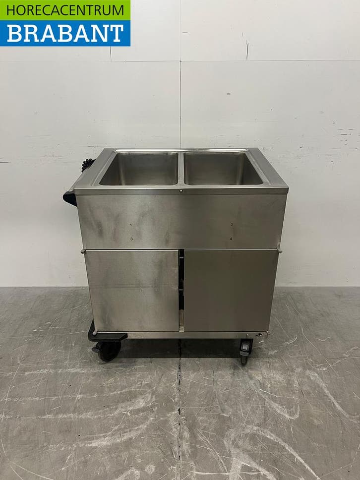 RVS Rieber Verrijdbare Bain-Marie 2 x 1/1 GN met, Articles professionnels, Horeca | Équipement de cuisine, Enlèvement ou Envoi
