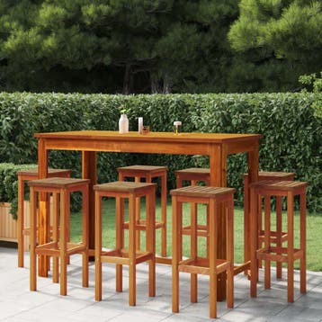 vidaXL Barkrukken 8 st massief acaciahout, Tuin en Terras, Tuinstoelen, Verzenden, Nieuw