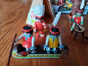 Playmobil - Jouet Playmobil indios con tótem y tipi -