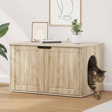 vidaXL Kattenhuis Sonoma 85 x 55 x 50,5 cm Bewerkt hout, Verzenden