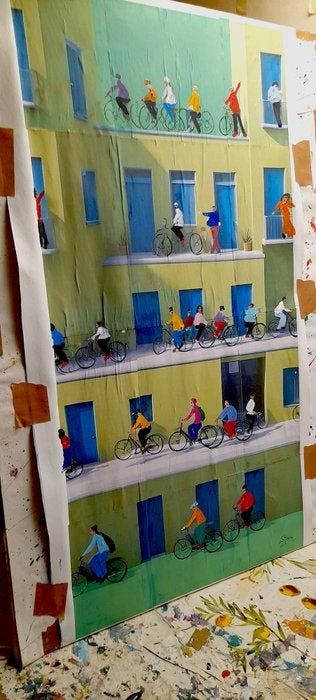 Giorgio Stocco - Green 27- opera unica, Antiek en Kunst