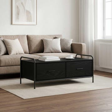 vidaXL Salontafel Zwart eiken 99,5 x 49 x 41 cm Bewerkt hout, Verzenden