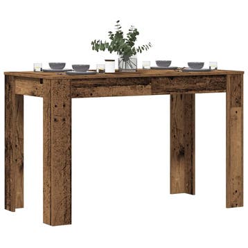 vidaXL Eettafel 120x60x76 cm bewerkt hout oud houtkleurig, Verzenden