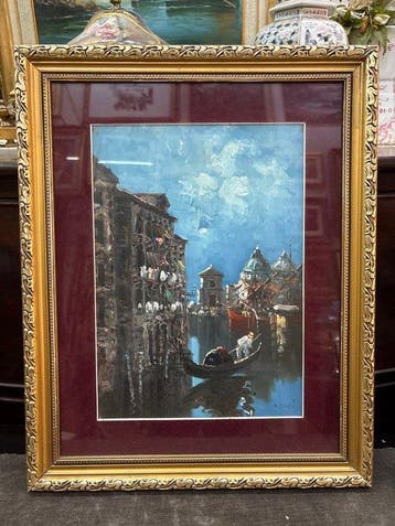 Italiaanse school (XX) - Veduta del Canal Grande di Venezia, Antiek en Kunst