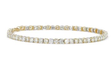 Zonder minimumprijs - Armband - 14 karaat Witgoud, Geel goud, Handtassen en Accessoires, Nieuw