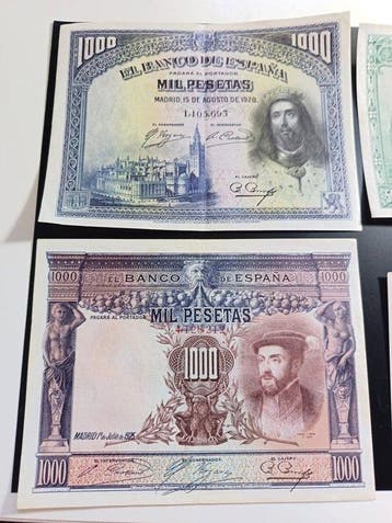 Spanje. - 4 banknotes - various dates (Zonder minimumprijs)