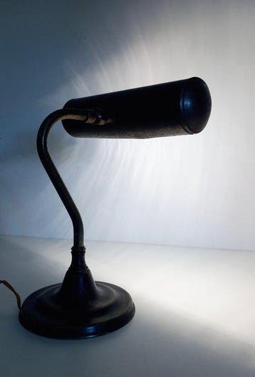 Lampe de table - Lampe de bureau du notaire, 1940 - Laiton