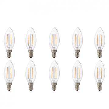LED Lamp 10 Pack - E14 Filament Kaarslampen met 4200K Natuur, Verzenden, Nieuw