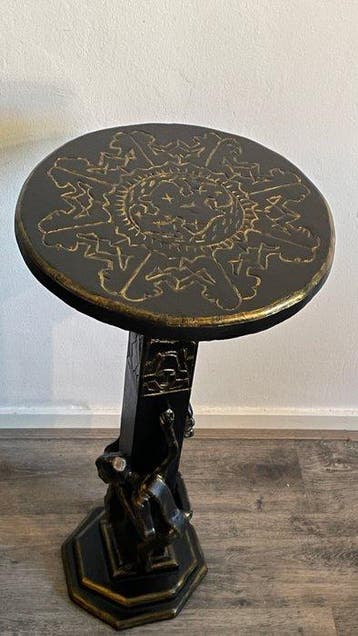 Bijzettafel - Hout, Paint - Handgedecoreerd, Antiek en Kunst