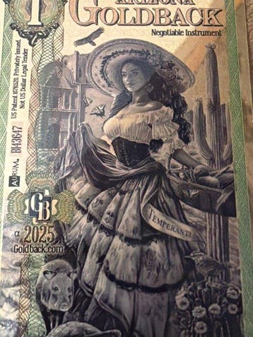 Verenigde Staten. 1 Goldback Arizona., 1/1000 Oz (.999)