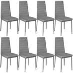 tectake Eetkamerstoelen, kunstleer - grijs, Set van 8, Verzenden, Nieuw