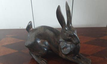 P. Chenet - Statuette, Konijn - 10 cm - Bronze