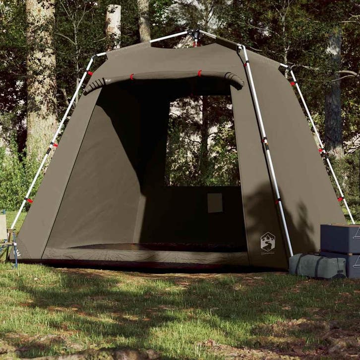 vidaXL Vistent 4-persoons snelontgrendeling olijfgroen, Caravanes & Camping, Tentes, Envoi