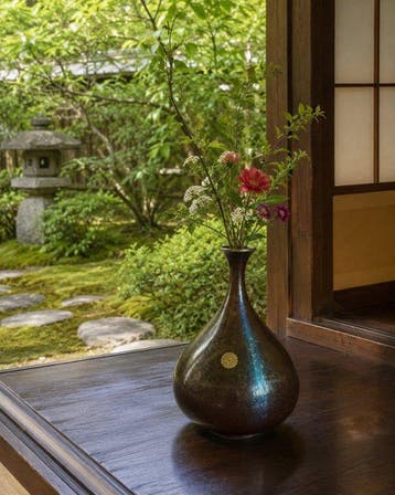 Vaas - Koper - Japan - Vintage bronzen vaas (Zonder
