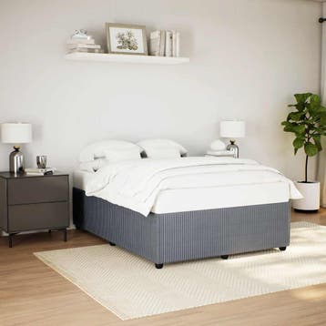 vidaXL Bedframe zonder matras 160x200 cm fluweel donkergrijs, Verzenden