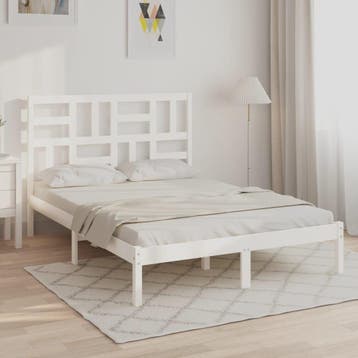 vidaXL Bedframe massief hout wit 160x200 cm, Verzenden