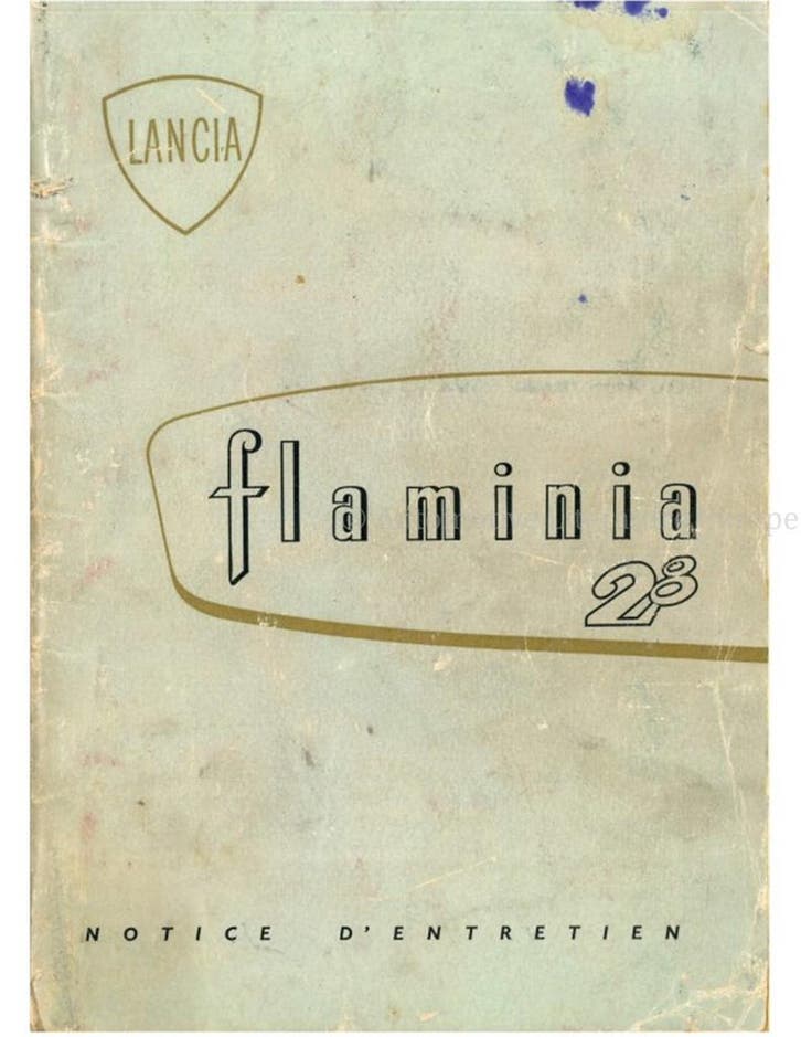 1964 LANCIA FLAMINIA INSTRUCTIEBOEKJE FRANS, Autos : Divers, Modes d'emploi & Notices d'utilisation, Enlèvement ou Envoi