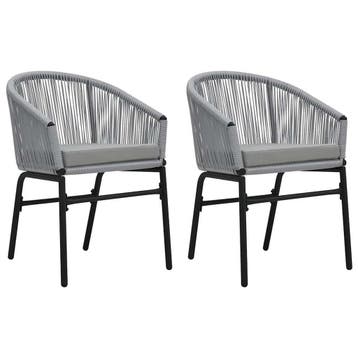 vidaXL Tuinstoelen 2 st PE-rattan antracietkleurig, Verzenden, Nieuw