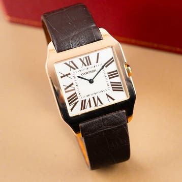 Cartier - Santos Dumont XL 18k Pink Gold & Silver Dial -