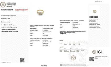 Ring - 18 karaat Geel goud - 2.07ct. tw. Diamant