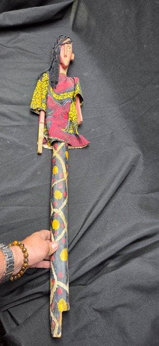 Marionnette Bozo colorée du Mali (hauteur 95 cm) - Bozo -, Antiquités & Art