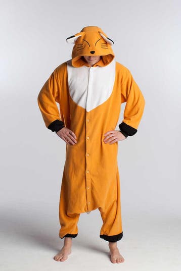 KIMU® Onesie Vos Pak S-M of 158-164 Vossenpak Kostuum Bruin, Ophalen of Verzenden, Nieuw