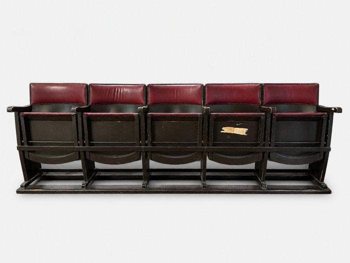 Klapstoel - Hout - Vintage bioscoopstoelen voor vijf, Antiquités & Art, Art | Objets design