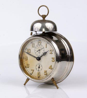 Wekker - Junghans - Art Deco Metaal, Glas, Messing -