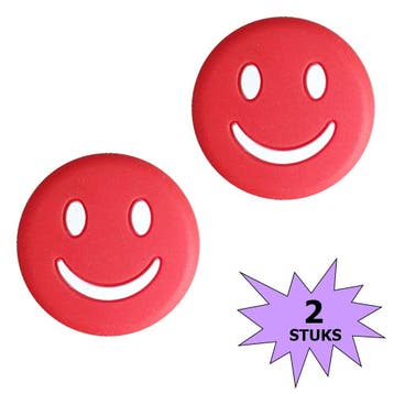 Fako Bijoux - Tennisdemper - Emoji - Smile Rood - 2 Stuks, Verzenden, Nieuw