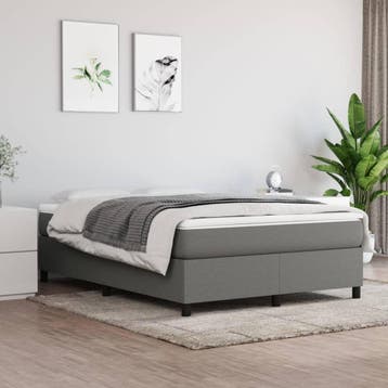 vidaXL Boxspring bed stof donkergrijs 140x200 cm, Verzenden, Nieuw