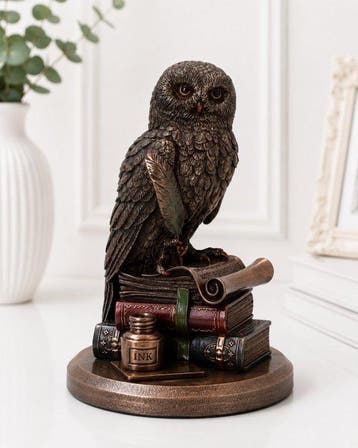 sculptuur, An Owls Tale Bronze Effect Sculpture – Wise Owl