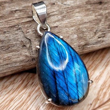 Uniek stuk juweel in 925 zilver met blauwe labradoriet