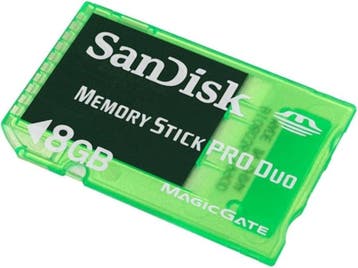 Sandisk Memory Stick Pro Duo 8GB MagicGate Groen, Ophalen of Verzenden, Zo goed als nieuw
