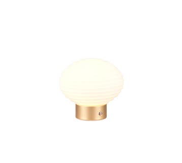 Trio EARL tafellamp | LED | messing mat met wit | Ø 15,5 cm, Verzenden, Nieuw